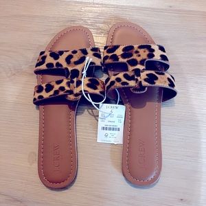 J. Crew Leopard print slip on sandals